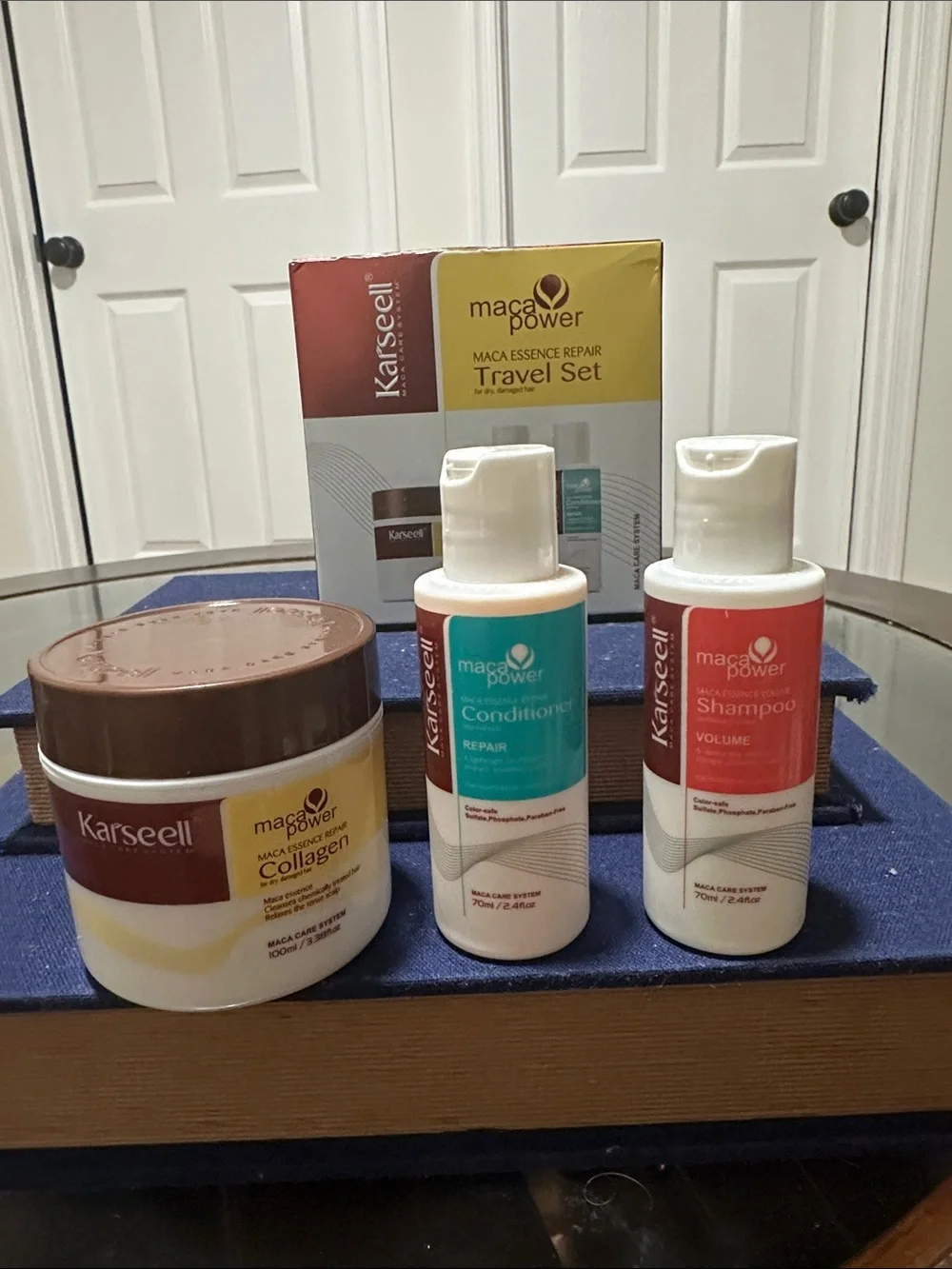Hair Care Set - White/Blue/Red